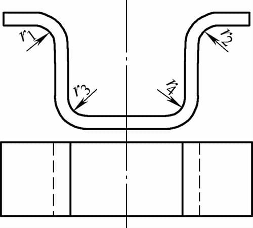 Figura 3-9 Simetria do componente curvado