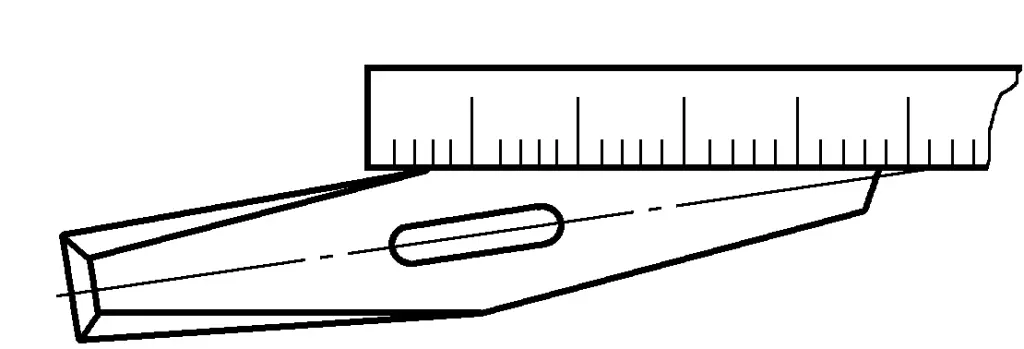 Figura 3-29 Comprobación de la planitud de la parte posterior del cincel