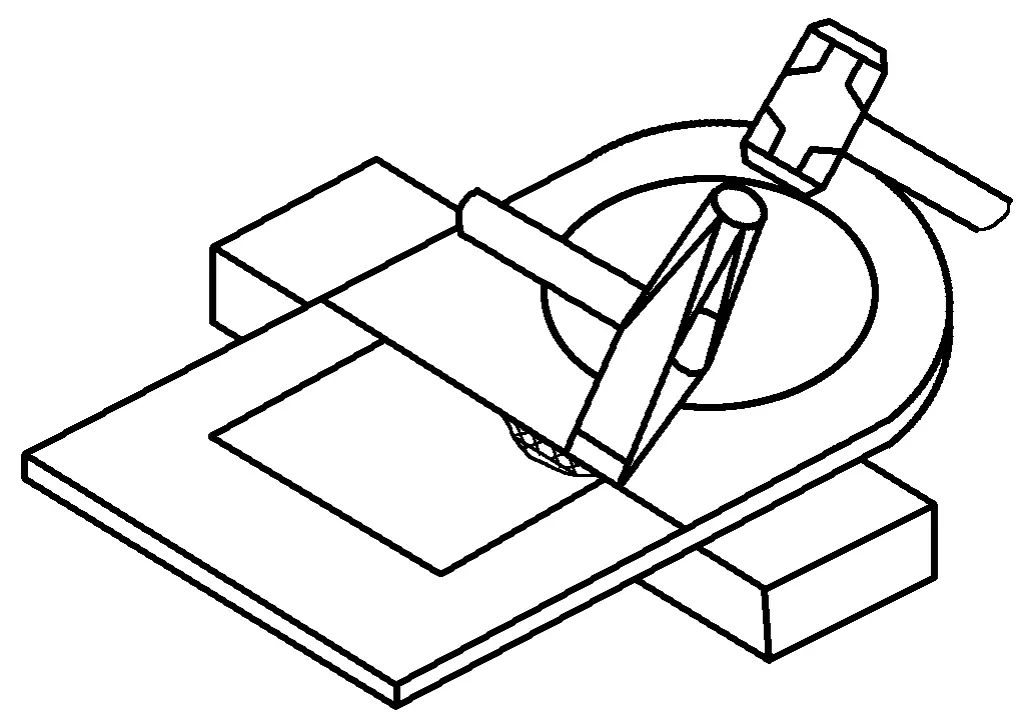 Figura 3-39 Corte inicial del agujero cuadrado interior