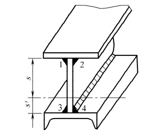 Figure 9-73 Welding of asymmetric section structures