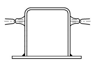 Figura 9-74 Ejemplo de prevención de la deformación de la soldadura mediante el método de equilibrado térmico