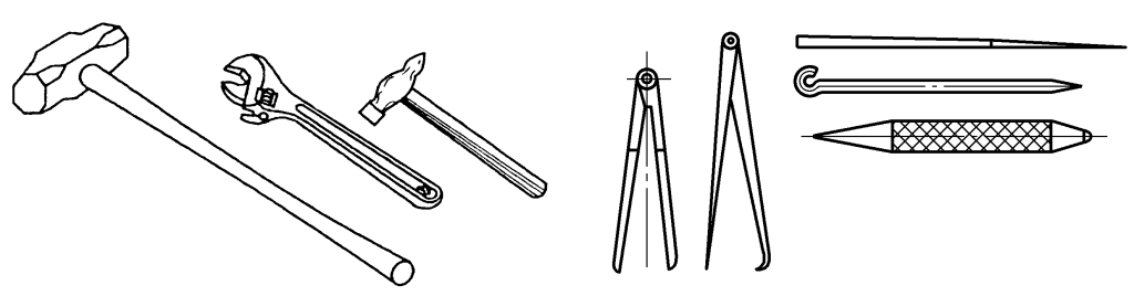 Figura 3-2 Ferramentas de montagem comuns