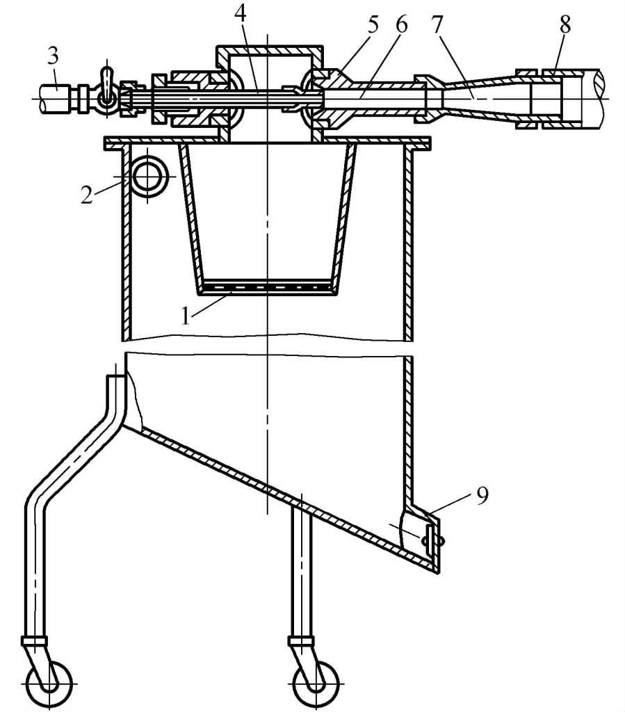 Figure 3-112 Pneumatic suction flux recovery device