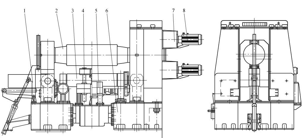 Figure 7 W11XCNC-300/420×3200 machine à plier les plaques à trois rouleaux, horizontale et réglable vers le bas