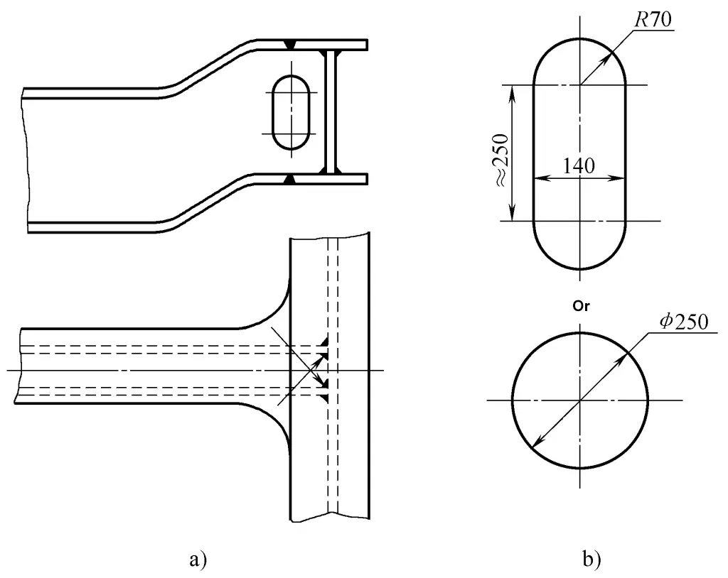 Figure 2-22 Welding internal seams using technological holes