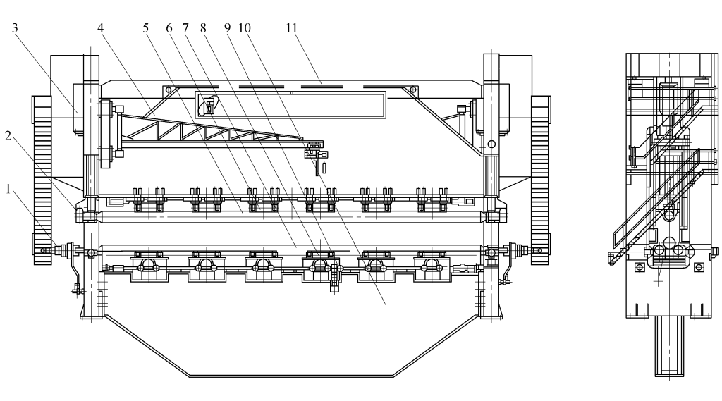 Figure 15 W11TXNC-22000kN × 16000mm Closed (marine) horizontal down-adjustable three-roller plate bending machine