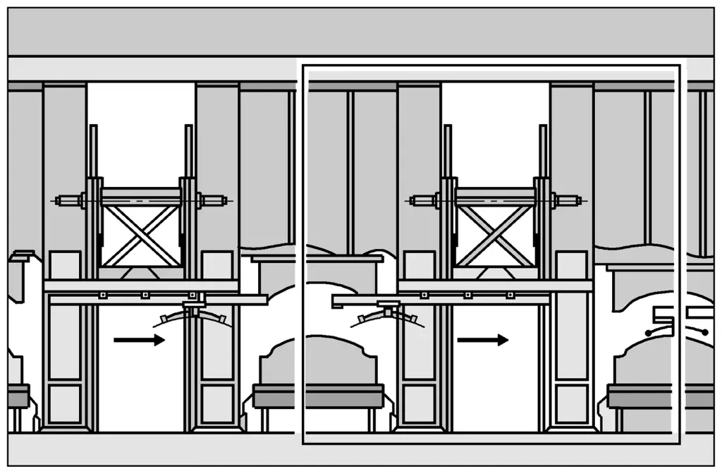 Figure 5 Schematic diagram of the rapid crossbar conveying system