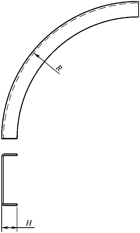 Figura 2-25: Diagrama esquemático del canal de acero doblado