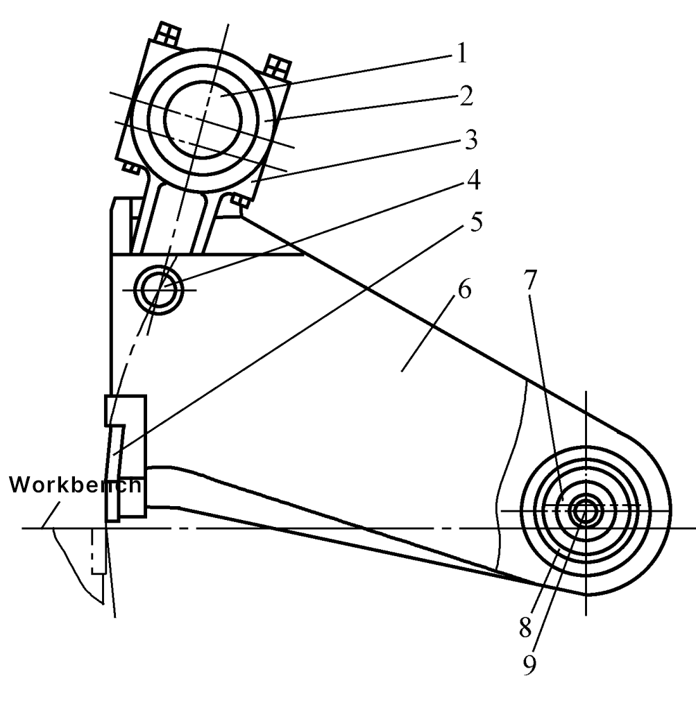 Figure 7 Structure diagram of the Q12—6.3 ×2500 type shearing machine tool holder