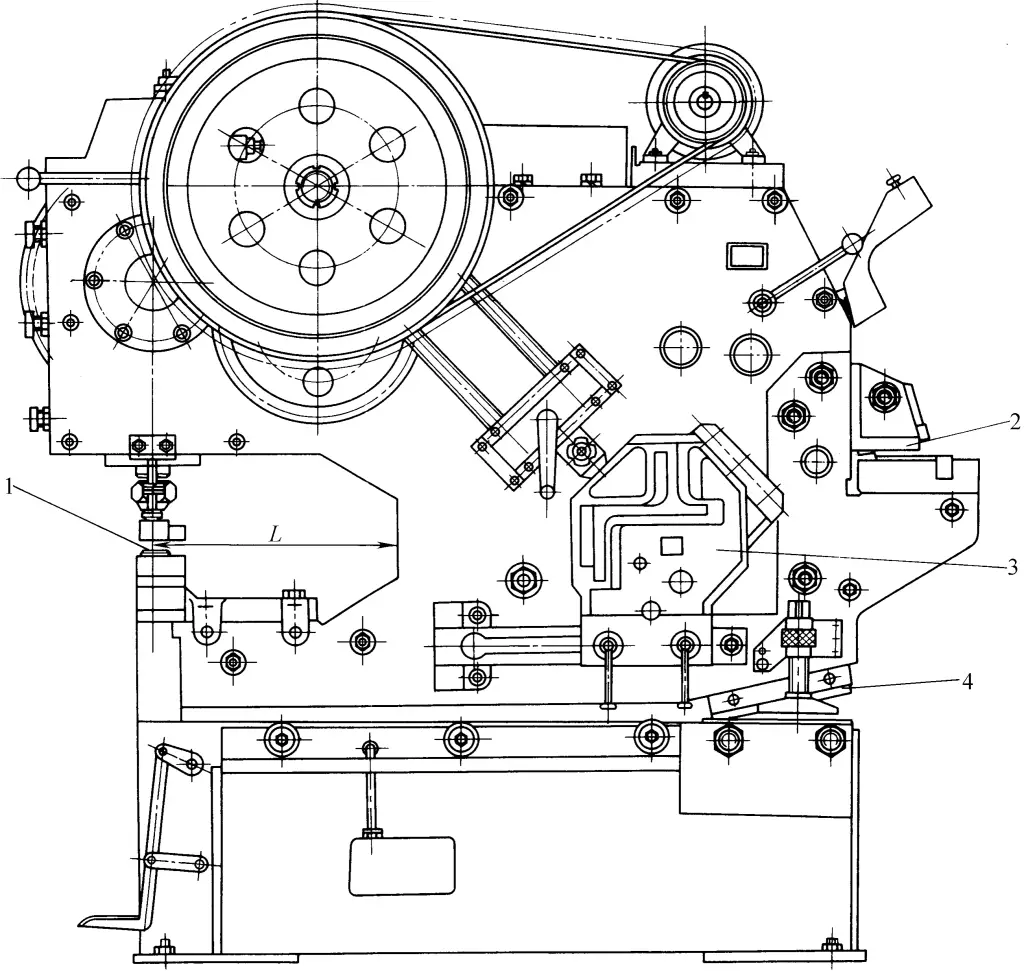 Figura 1 Q35-16 tipo 16 mm con diagramma di aspetto della macchina per la lavorazione del ferro con fustellatura