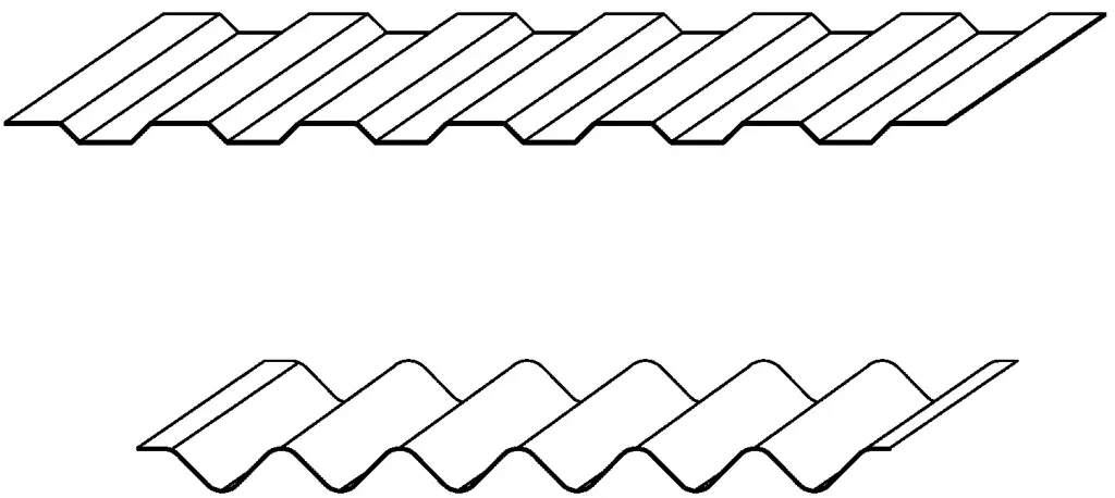 Figura 2-28: Diagrama parcial de la chapa ondulada