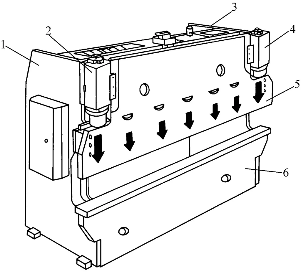 Figure 4 Structure principale de la machine à plier avec un panneau de transmission supérieur