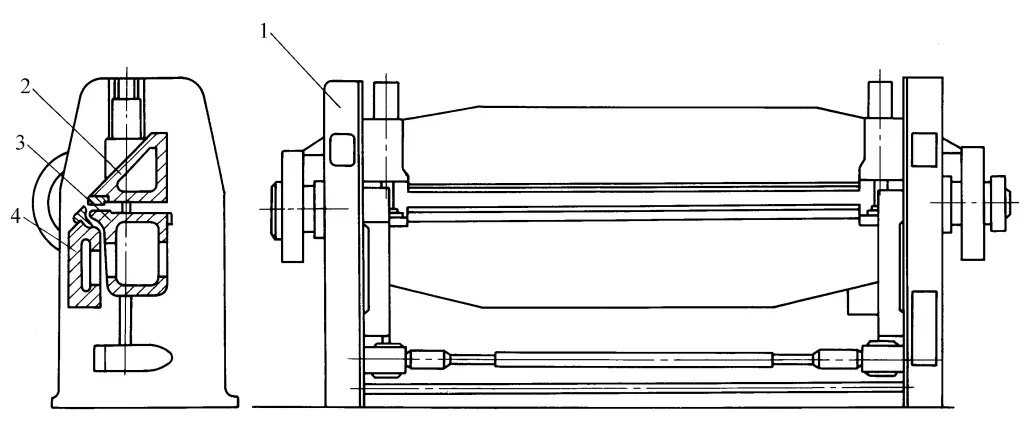 Figura 19 Diagrama esquemático da estrutura da máquina de dobrar bordos
