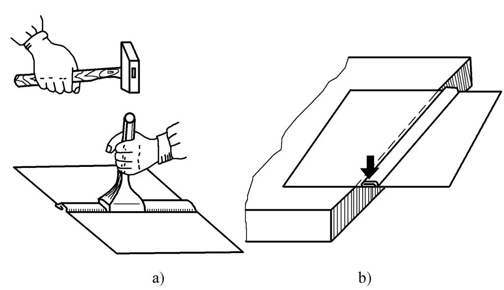 Figure 7-18 Pressing of flat seam
