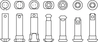 Abbildung 15 Bolzenformen für Stahlketten für den Maschinenbau