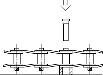 Figure 20 Pressing the Pin into a Bent Plate Chain for Engineering