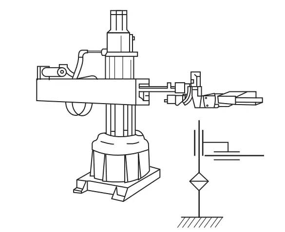 Gambar 4 Robot tipe koordinat silinder