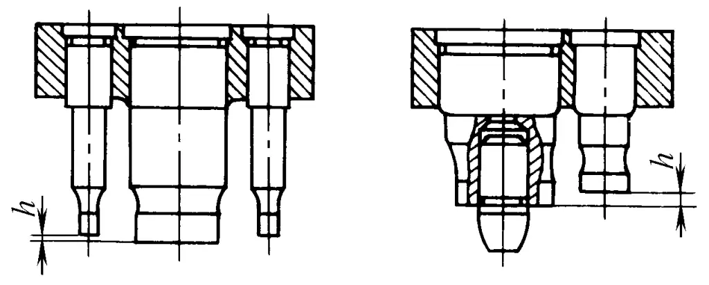Figura 2-2-38 Disposizione dei punzoni a gradini
