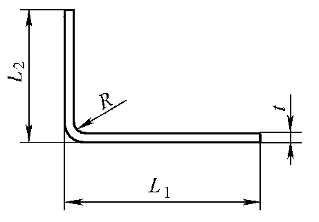 Figure 3-116 : Schéma de calcul de la longueur développée d'un coude