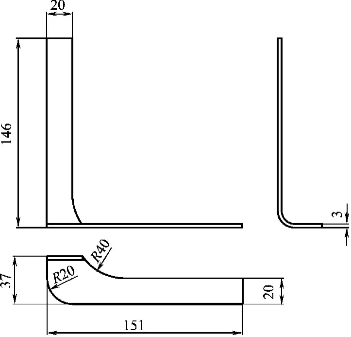 Figura 3-124: Schema del componente in ferro angolare