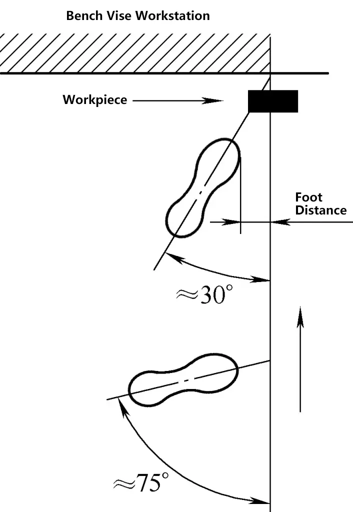 Figura 2 Posição de pé durante o corte
