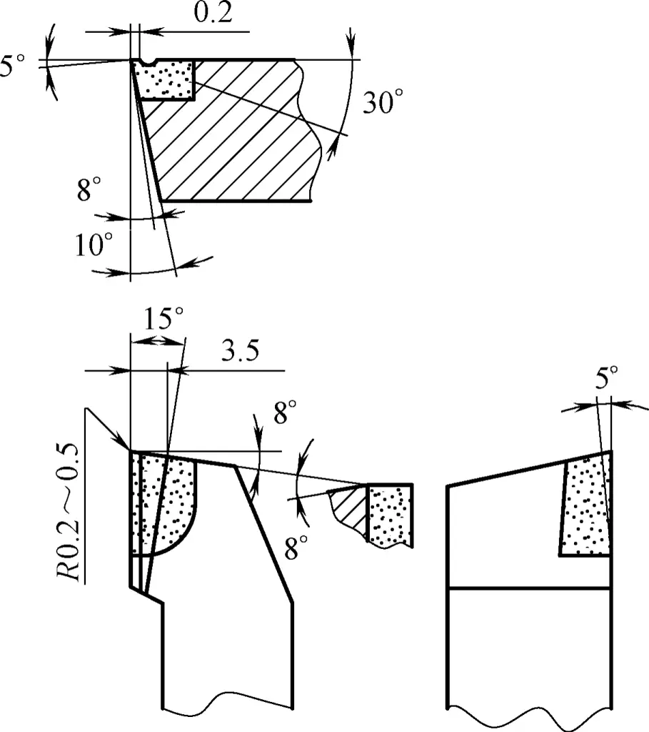 Figura 1 Herramienta de torneado cilíndrico exterior a 90° para acero inoxidable