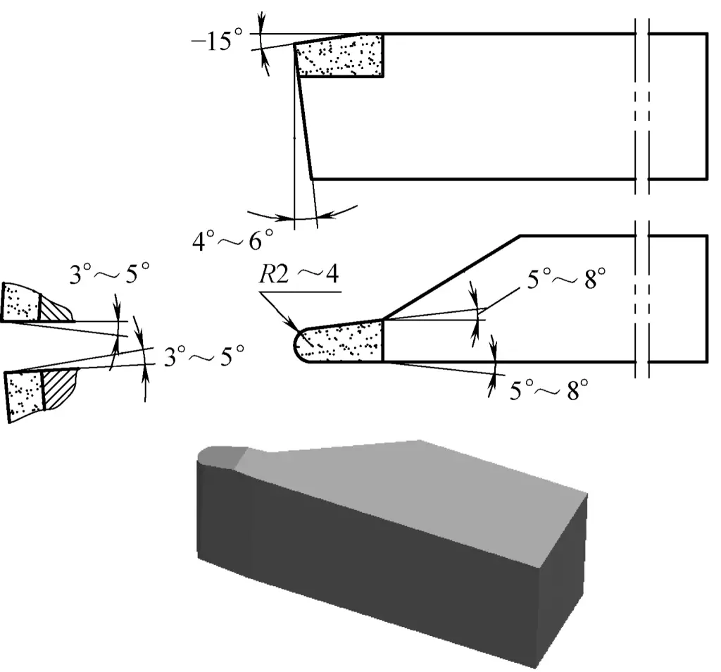 Figura 5 Herramienta curva de acabado para acero templado