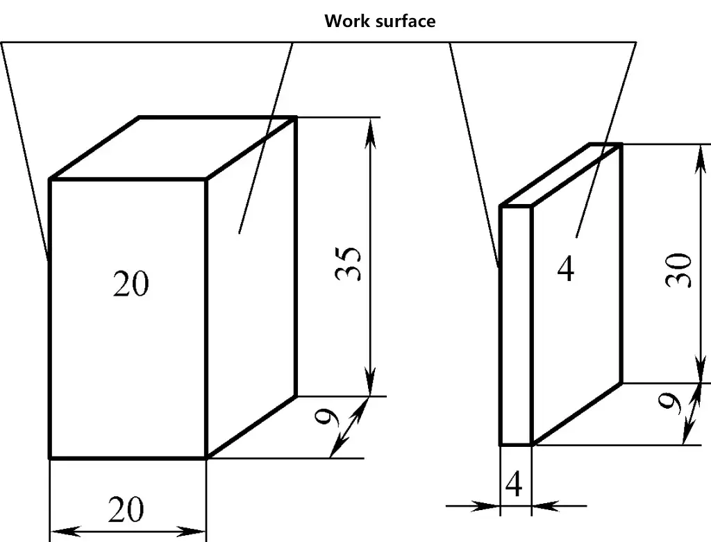 Figura 12 Superficies de trabajo de los bloques calibradores