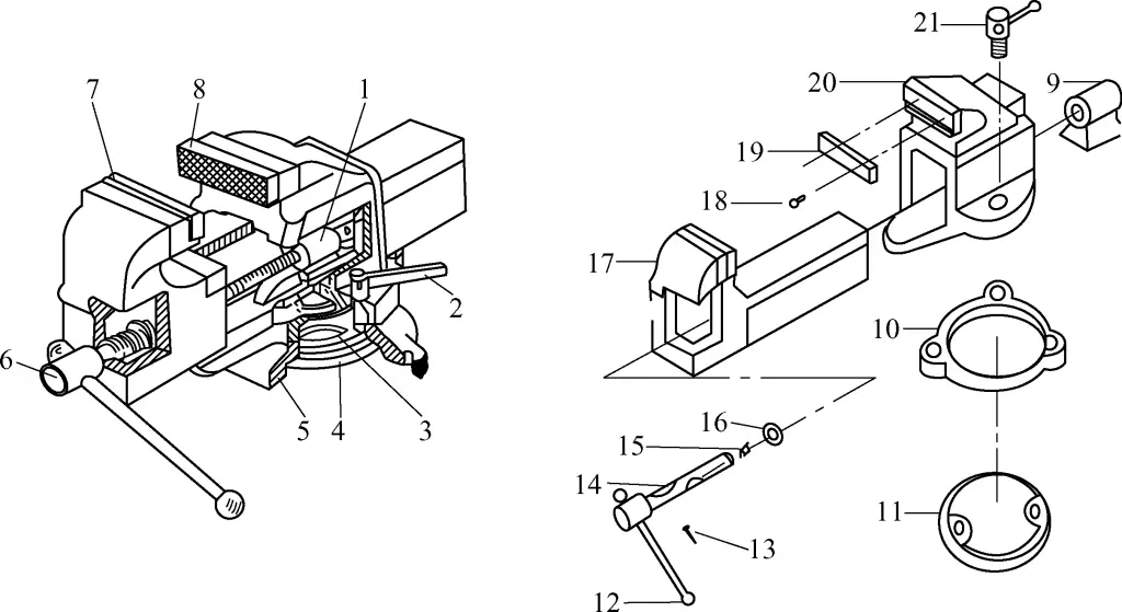 Figure 5 Structure of bench vise