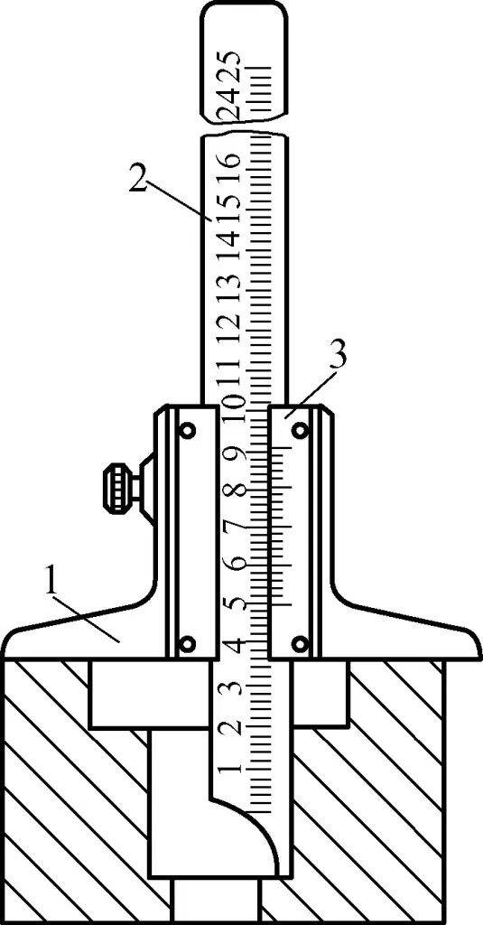 Figure 13 Aspect et structure d'une jauge de profondeur à vernier