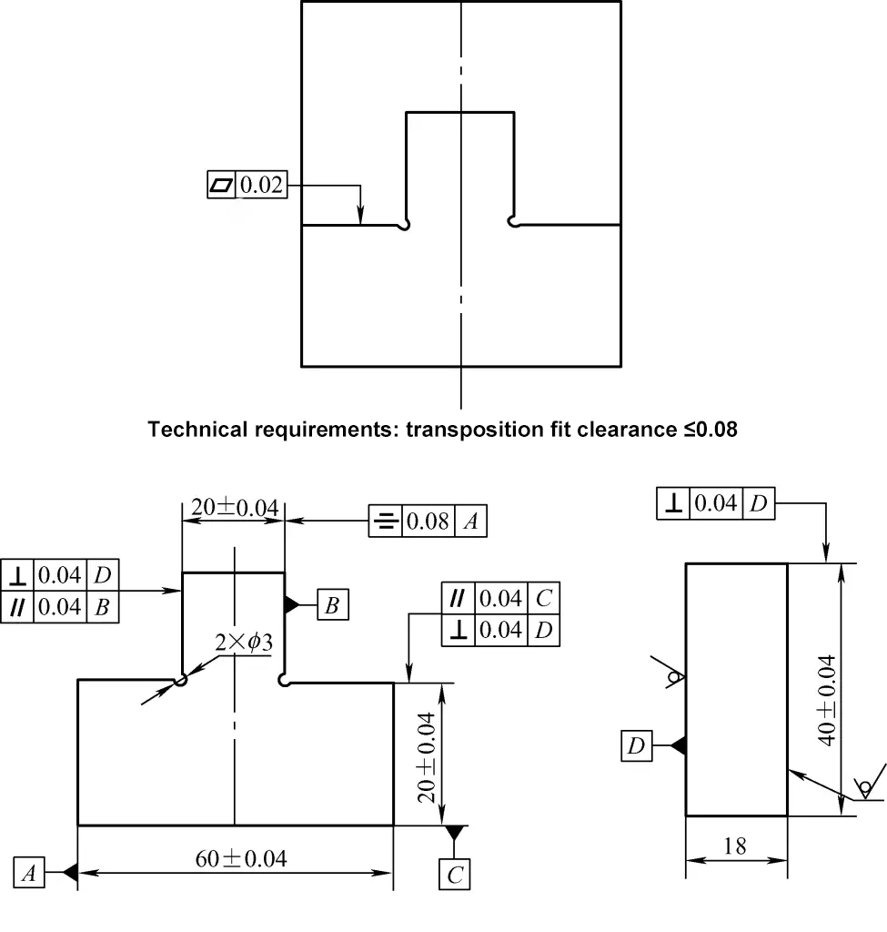 Figure 1: Diagram of a square boss part