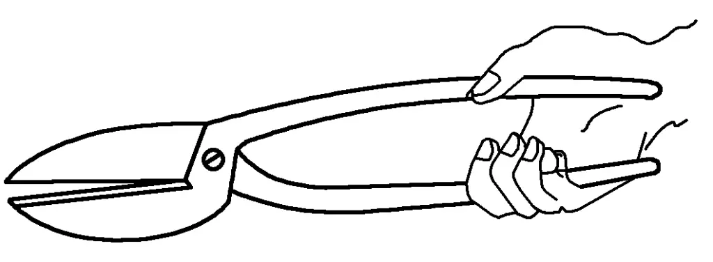 Figura 4 Método correcto de sujeción de las tijeras