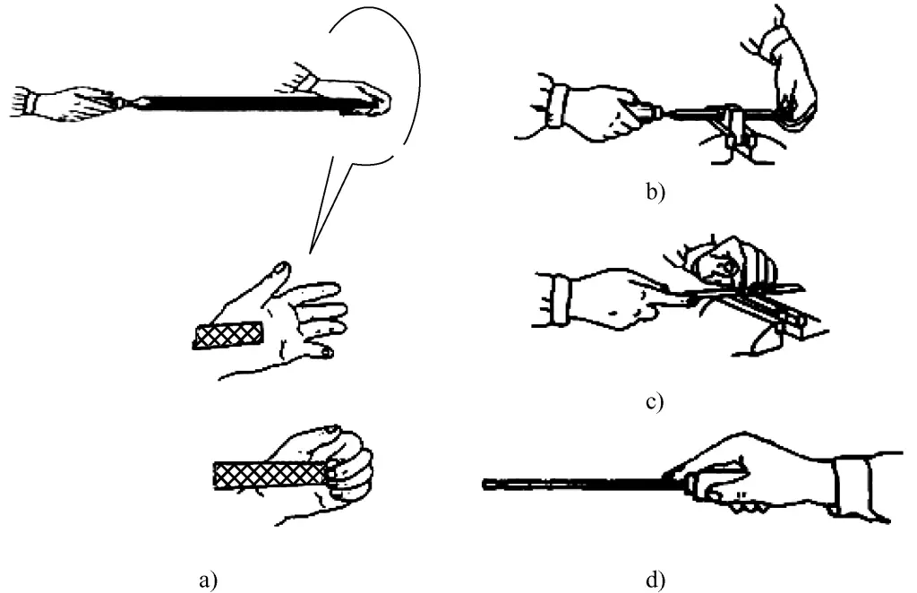 Figura 19 Métodos de agarre de la lima izquierda