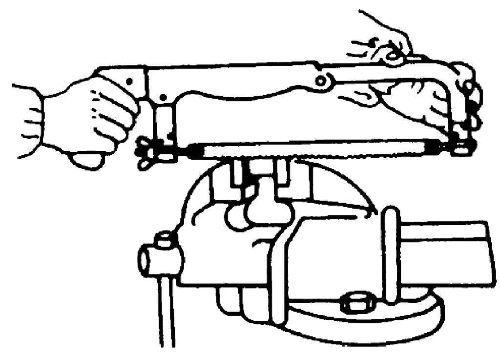 Figura 10 Método de agarre del bastidor de la sierra