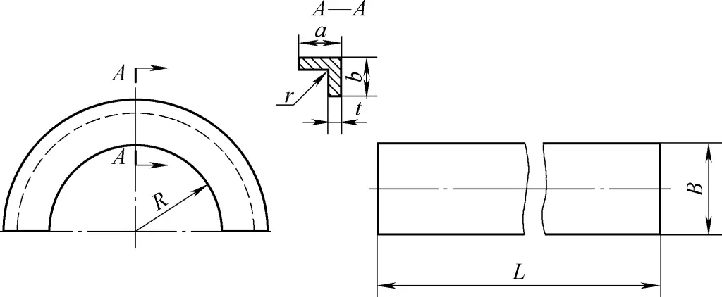 Figura 8 Cálculo de la dimensión de la pieza semicircular con reborde