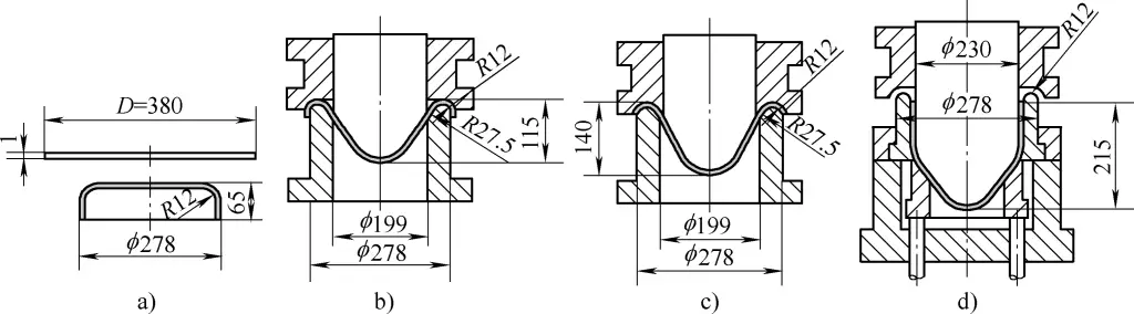 Figure 13 Deep Drawing Processing Sequence of Car Headlight Cover