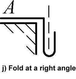 j) Doblar en ángulo recto
