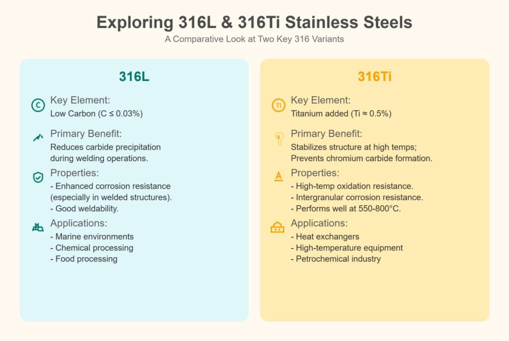Acciaio inossidabile 316L Vs 316Ti: Qual è la differenza