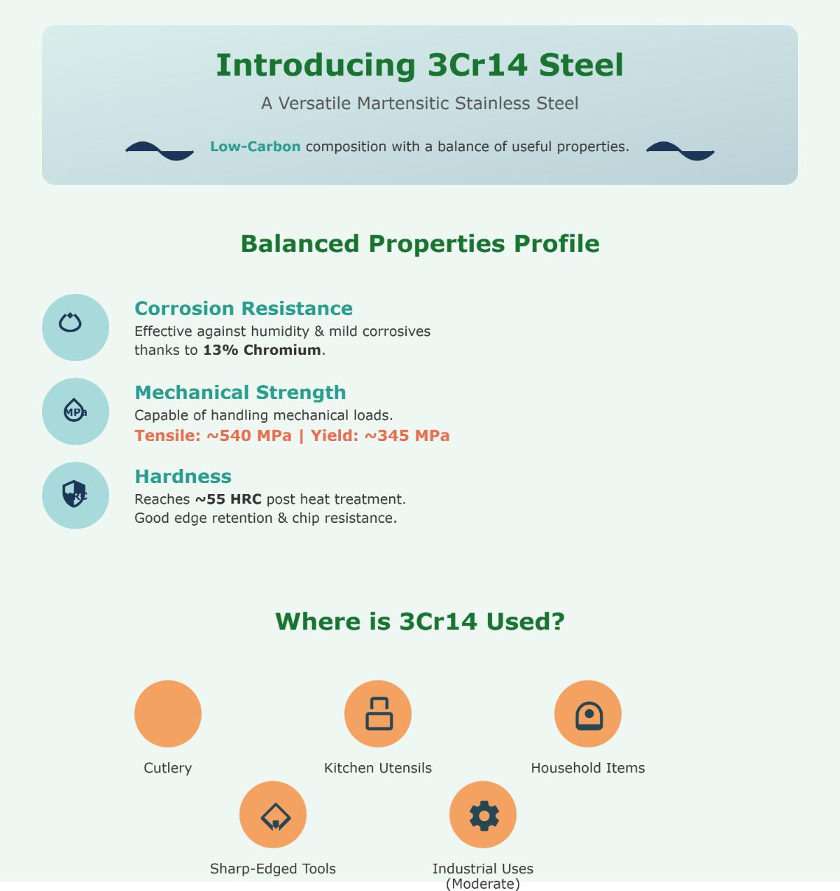 3Cr14 Stainless Steel Composition, Properties, and Uses