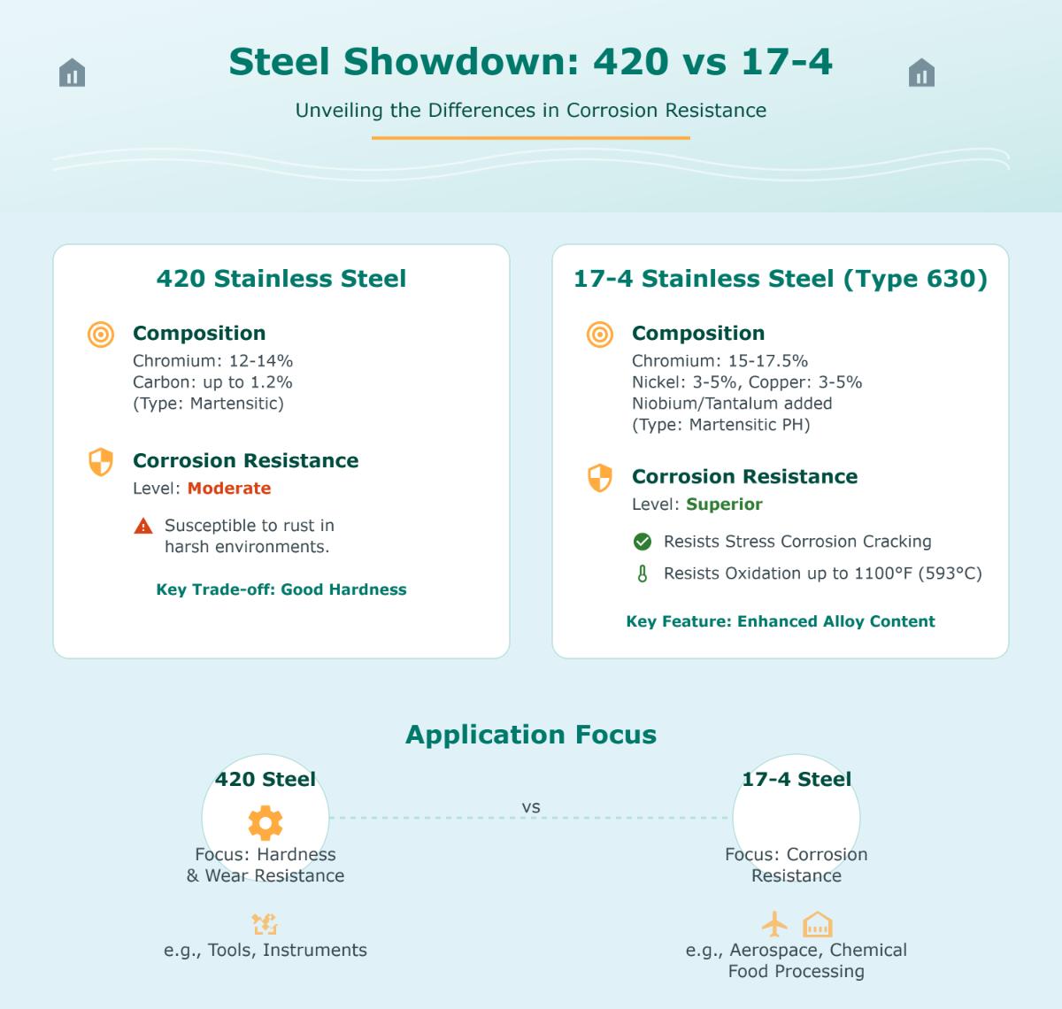 420 Stainless Steel vs 17-4 What's the Difference