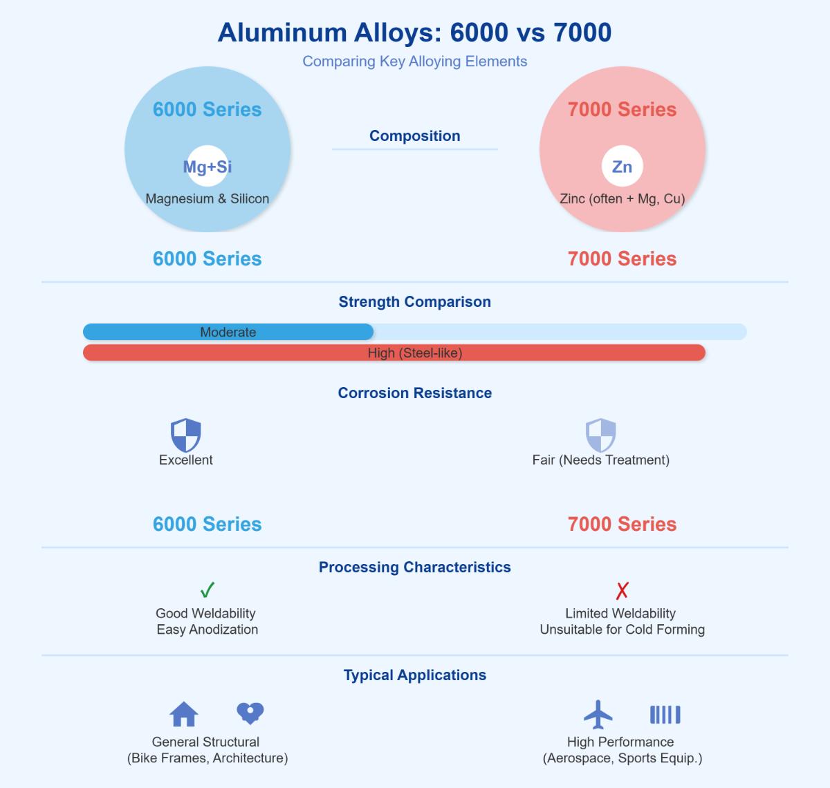 Alluminio serie 6000 vs. alluminio serie 7000 Qual è la differenza?