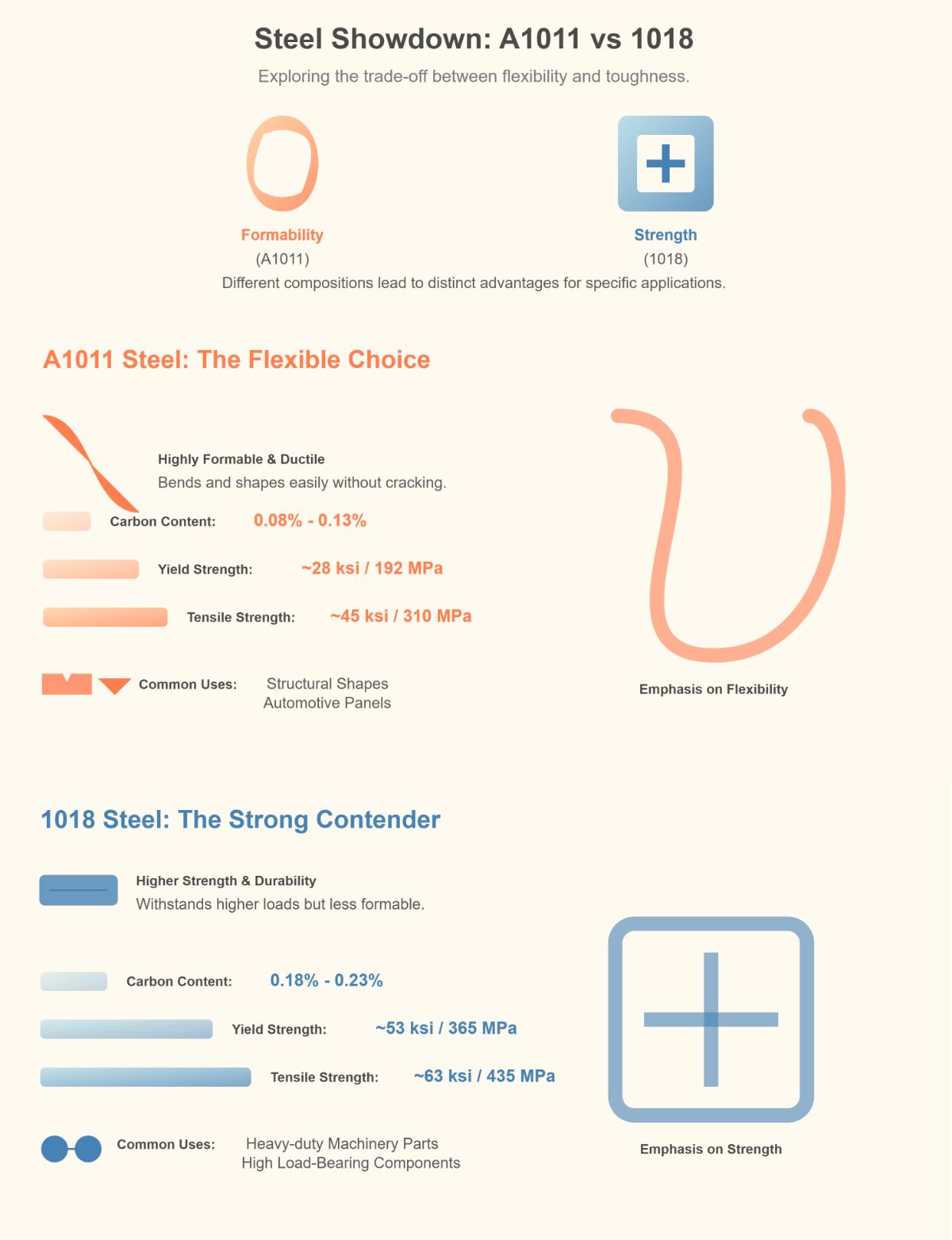 A1011 vs 1018 Steel Comparing Strength, Composition, and Applications