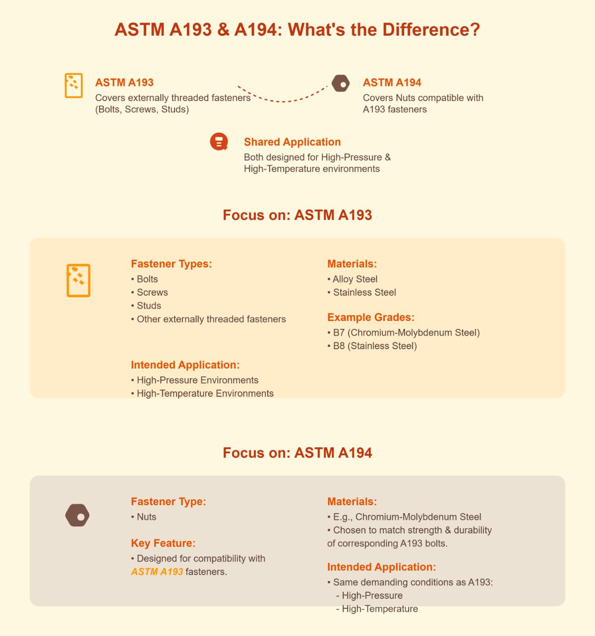 ASTM A194 vs A193 Qual é a diferença