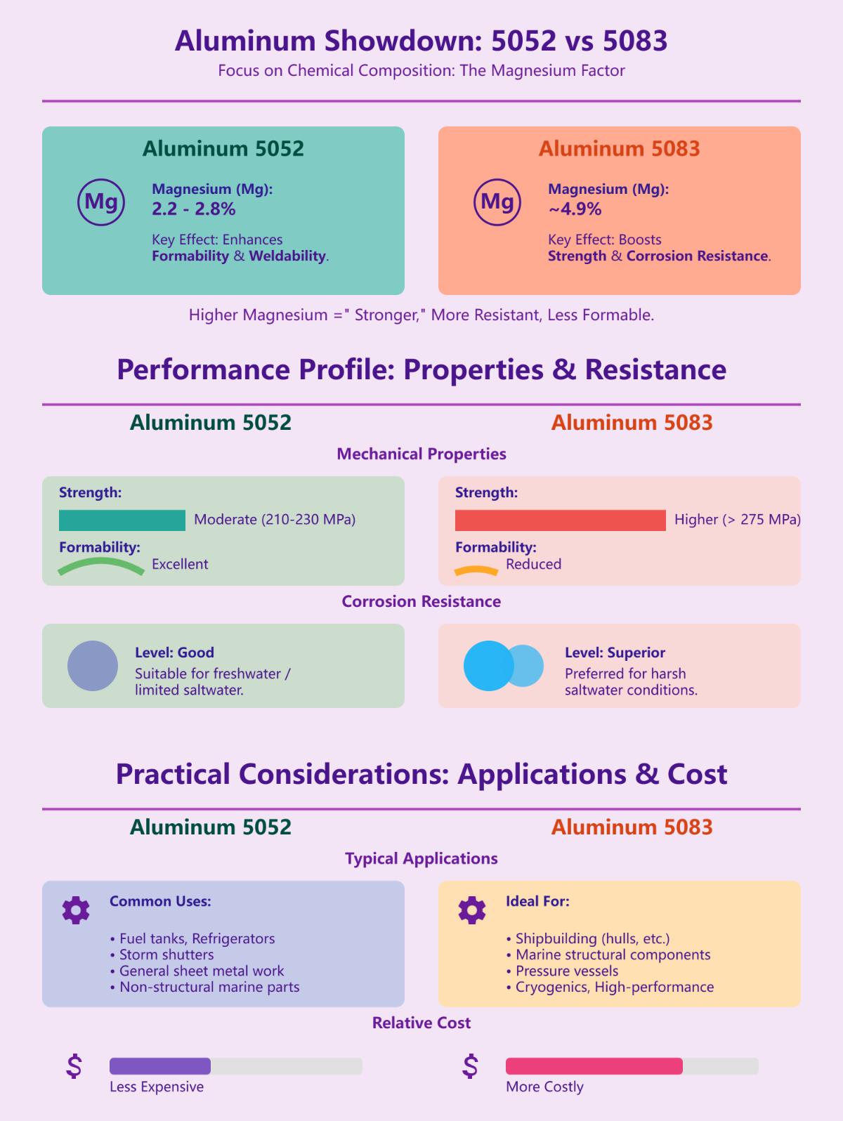 Aluminio 5052 vs 5083 ¿Cuál es la diferencia?
