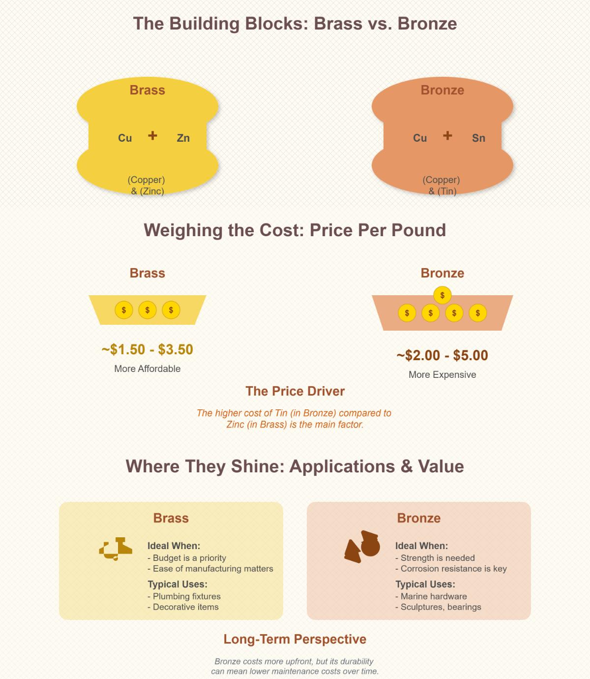 Brass vs Bronze Cost and Material Comparison