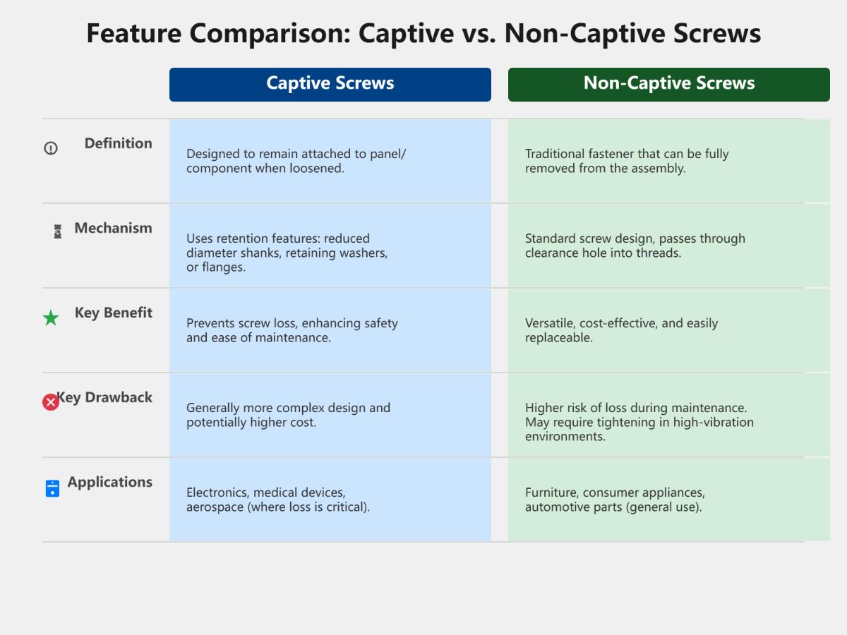 Captive vs Non-Captive Screws Understanding the Differences