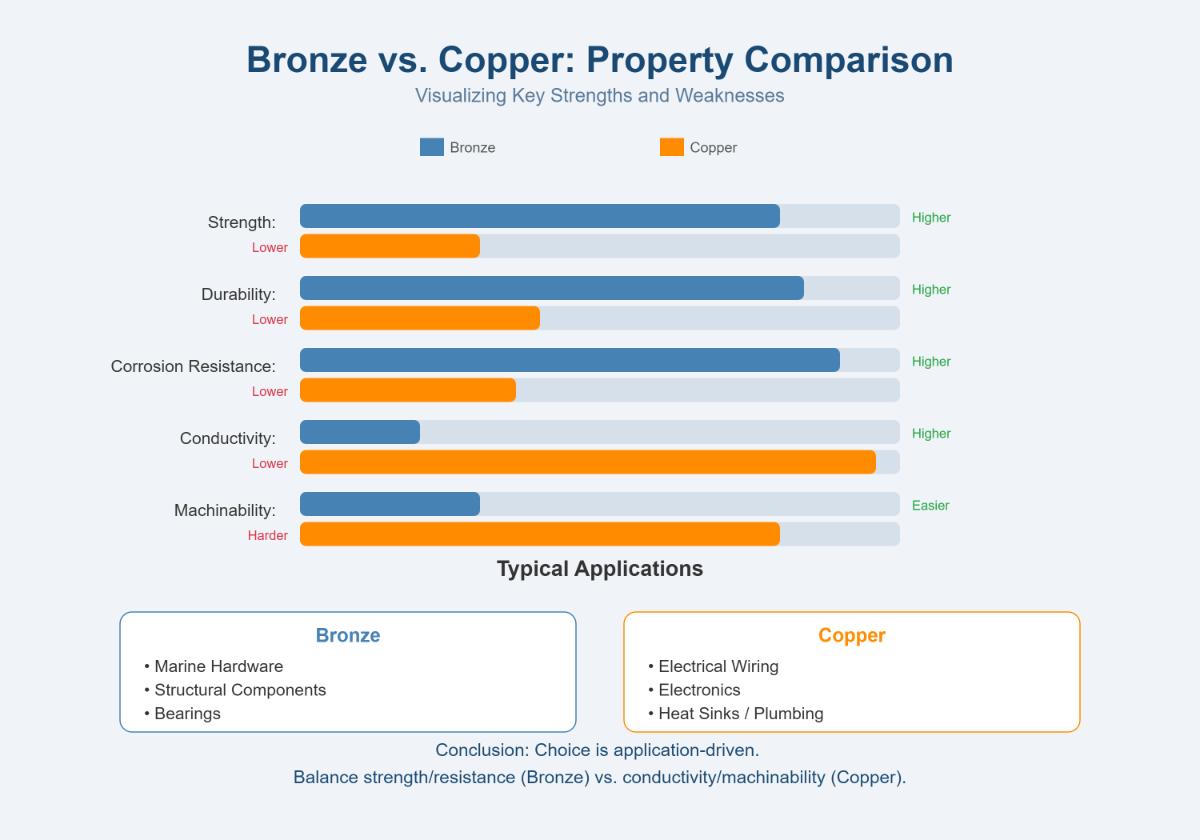 Comparing Bronze and Copper Properties, Applications, and Costs