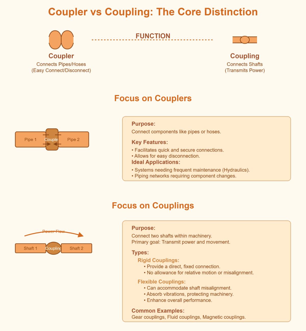 Coupler vs Coupling Understanding the Differences for Mechanical and Piping Systems