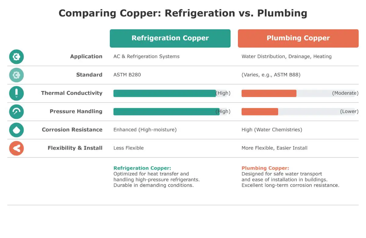 Differences Between Refrigeration Copper and Plumbing Copper