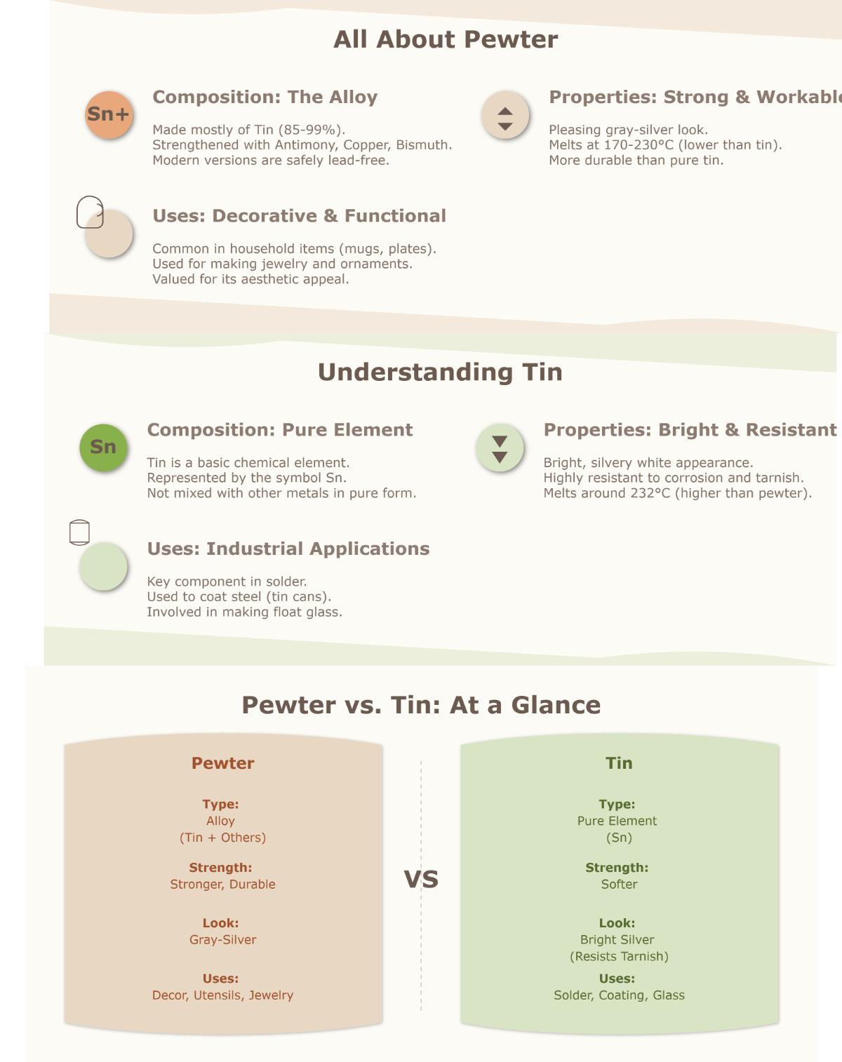Pewter vs Tin What’s the Difference